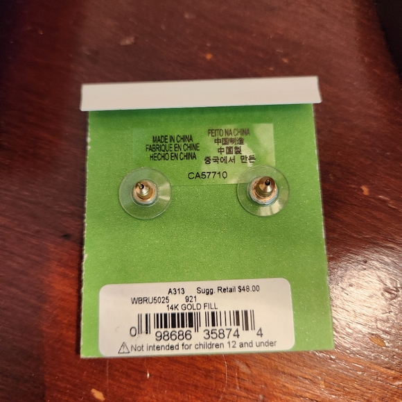 NWT KATE SPADE 14K GOLD FILLED STUD EARRINGS - Picture 2 of 3
